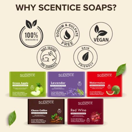 Scentice Premium Organic Handmade Soap Gift Set of 5 Soaps (100g X 5) - Image 3